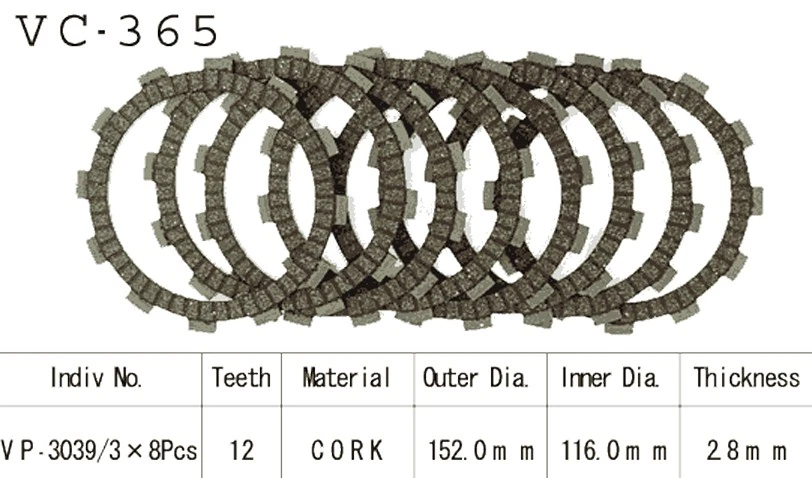1987-1990 Suzuki LT500R Quadracer 500 ATV Vesrah комплект трения сцепления - Изображение 1 из 2