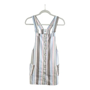 BDG Urban Outfitters Lollipop Striped Denim Skirtall Overall Dress Women's XS - Picture 1 of 11