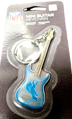 Detroit Lions Mini Guitar Keychain Woodrow Style New NFL Licensed - Image 1 of 2