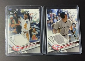 New York Yankees Relic Lot Mark Teixeira Didi Gregorious Topps Walmart Holiday - Picture 1 of 2