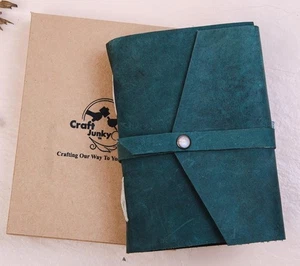 Vintage Handmade Leather Journal Diary | Unruled Sketchbook Travel Notebook Gift - Picture 1 of 7