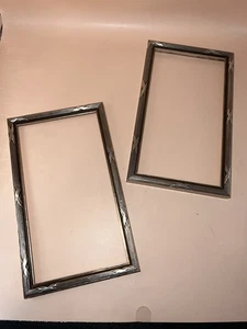 Paar alte silber lackierte Holzrahmen 7,5 x 4,5 cm ohne Glas oder Rückseite - Bild 1 von 12