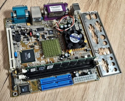 VIA EPIA-800 REV. E mini-ITX SDRAM Motherboard /w VIA C3 800MHz CPU + RAM - Image 1 of 4