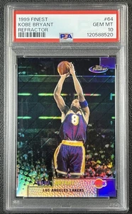 KOBE BRYANT PSA 10 1999-00 TOPPS FINEST #64 REFRACTOR LAKERS 8520 - Picture 1 of 2