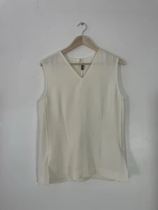 Joseph Cream Cecily Fluid Twill Sleeveless Classic Top - Sz EU 42 (UK 14 ) - Picture 1 of 8
