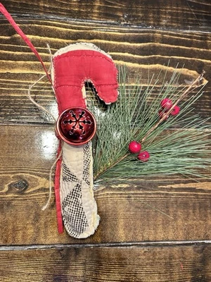 "Adorno de bastón de caramelo hecho a mano de 9"" de colección edredón relleno de polifil Navidad" Foto 1 de 4