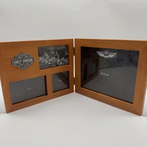 Harley Davidson 100th Anniversary Wood Picture Frame Holds 4 Photos Hallmark - Picture 1 of 8
