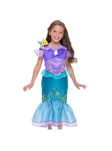 MÄDCHEN GRÖSSE 5/6 ARIELLE KLEINE MEERJUNGFRAU HALLOWEEN KOSTÜM KLEID DISNEY - Bild 1 von 7