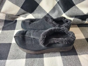 Airwalk Moccasin Slipper Women's Size 7.5 (Black) Sleep Slippers Fluffy  - Picture 1 of 6
