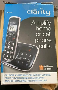 Clarity 59914.001 Amplified Bluetooth Cordless Phone/Answering Machine Blk/Slvr - Zdjęcie 1 z 3