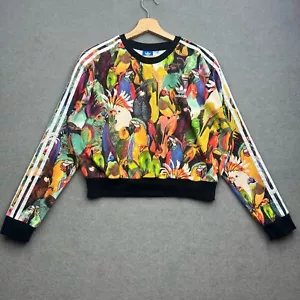 ADIDAS FARM RIO Sweatshirt Women UK 10 Passaredo Originals Parrot Birds Trefoil - Picture 1 of 11