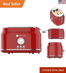 900W Retro Stainless Steel Toaster - Large Slots for Bagels & English Muffins - Picture 1 of 9