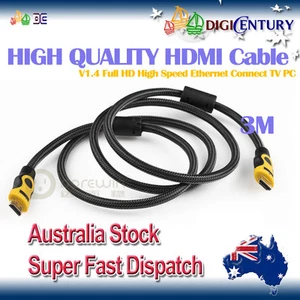 Cables HDMI mejorados calidad 3M V1.4 Full HD alta velocidad Ethernet Connect TV PC - Imagen 1 de 4