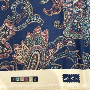 Vintage 1980's Printed Cotton Sateen Fabric 5.6M Squared - Picture 1 of 3