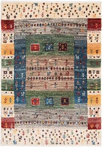 Alfombra persa Loribaft 94x67 cm anudada a mano Nomadic Orient Carpet Rug moderna - Imagen 1 de 8