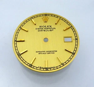 2009 18k Gold Rolex Champagne Gold Datejust Watch Dial 16233 16003 16234 - Picture 1 of 3