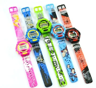 AU Kids Boy Girl Date 12 Hour Digit Quart Wrist Watch Gift Batman Princess Hero  - image 1 of 4
