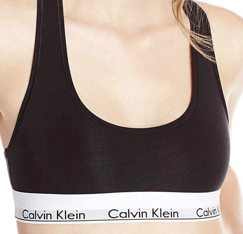 Calvin Klein 261424 Women's Modern Cotton Bralette Bra Black Size Medium