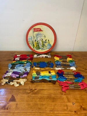 Vintage Six Strand Floss Thread and Swersey's Tin - Assorted Lot of 65 - Image 1 of 4