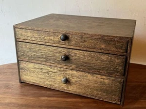 Japanese Vintage 3-drawers Small chest Small item storage W38cm Antiques - Picture 1 of 9