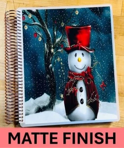 MATTE Finish Red Top Hat Snowman Xmas Cover Set 4 use w/ Erin Condren Planner* - Picture 1 of 7