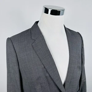 Hugo Boss Size 14 Jylana Blazer Wool Blend Black Silver Pindot Two Button - Picture 1 of 8