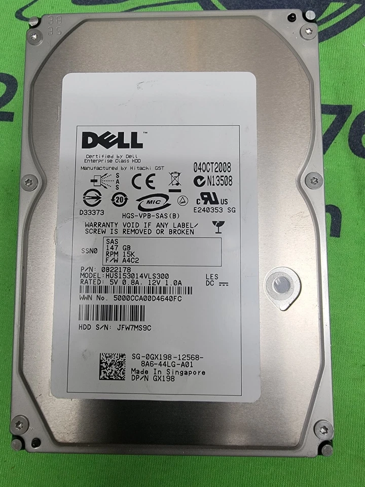 Dell GX198 Hitachi Ultrastar 15K300 147GB 15000RPM SAS-1 16MB 3.5" HDD - Image 1 of 1