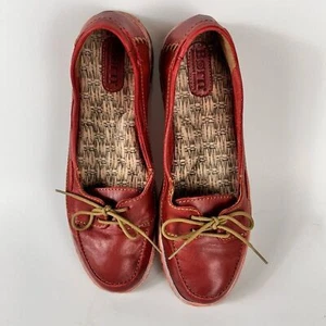 Born Leather Shoes Womens Size 9 Slip on Loafers Round Toe Tie Closure - Picture 1 of 4