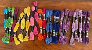 DFN Perle Cotton Embroidery Floss- Lot of 23 -10 yd Skeins- Various Colors - Picture 1 of 6