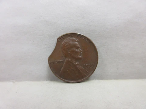 Error 1959 United States Lincoln Cent Penny US Copper Coin Clipped Planchet Cover
