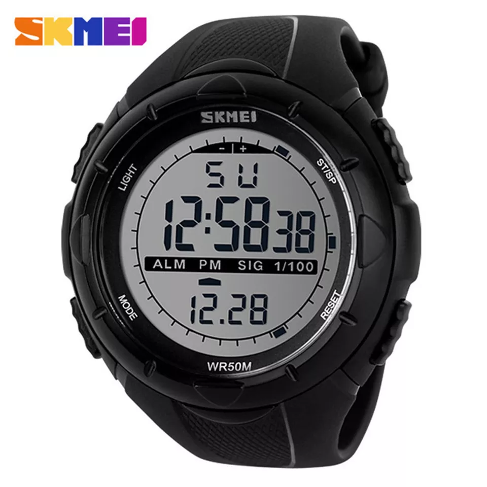 2018 SKMEI BRAND Men LED Digital Military Watch 50m Dive Swim Dress Sports
