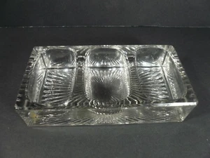 Vintage Glass 3 Sections Trinket or Sauce Dish - Picture 1 of 5