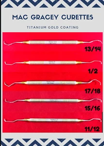 DENTAL GRACEY PERRIODONTAL CURETTES (Gold Coating) DENTAL INSTRUMENTS MAC - Bild 1 von 4