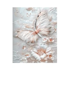 16x20 Blush Butterfly Canvas Print Wall Art - Picture 1 of 7