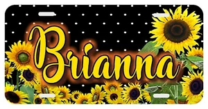 Sunflower Dots Personalized Monogrammed License Plate Custom Auto Car Tag  - Bild 1 von 4