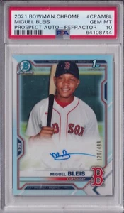 2021 Bowman Chrome Miguel Bleis Refractor Autograph 120/499 PSA 10 Gem Ref Auto - Picture 1 of 1