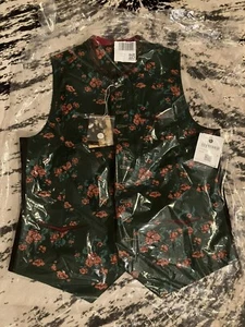 Men's Trachten Vest, Almsach, Floral, Green, Size 48, New - 119.00 RRP - Picture 1 of 1