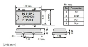 Quarz Quartz - Oszillator 40.0000MHz 40MHz 14 x 9.8mm SG-615P SMD - Picture 1 of 3