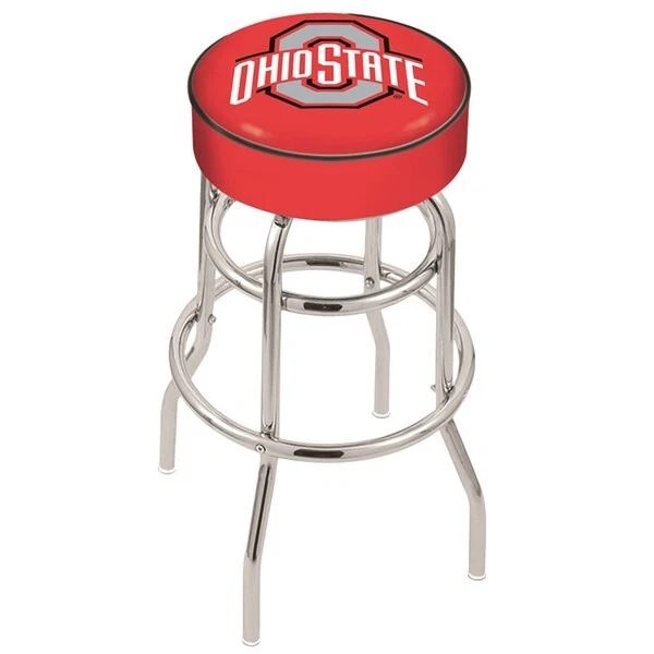 HOLLAND BAR STOOL OHIO STATE BUCKEYES, DOUBLE RING SWIVEL BAR STOOL, 4" PADDED - Image 1 of 4
