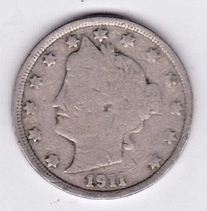 1911 Liberty Nickel in gutem Zustand ~ BITTE BEACHTEN SIE DEN SCAN stk vn4 - Bild 1 von 5