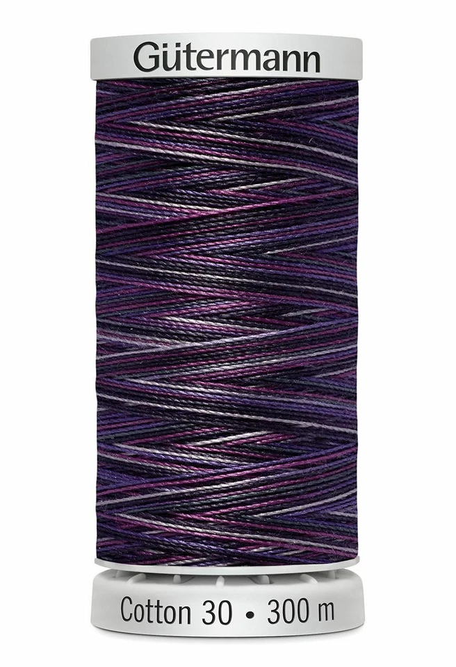 Gutermann Cotton 30 #4033 VARIEGATED BLUE PURPLE, 300m Embroidery, Quiltin - Image 1 of 1
