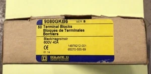 Square D Terminal Blocks Cat.9080GKB6 (50 In Box) 40 Amps 600V Color Black - Picture 1 of 8