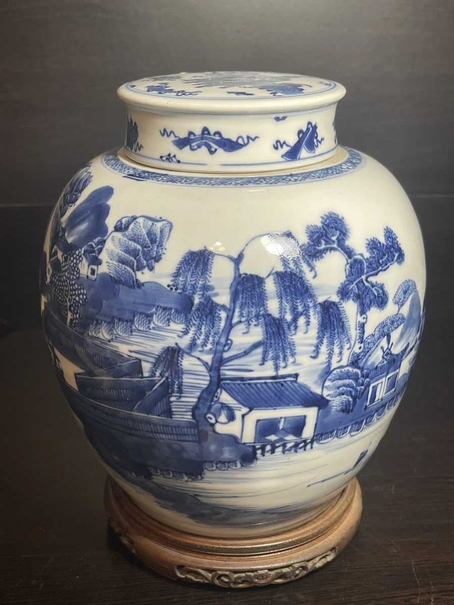 1800 年前中国古董蓝色瓷器和陶器花瓶| eBay