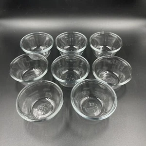 8 Anchor Hocking Custard Cups Clear Glass Ramekins 6 oz 177ml USA Made Vintage - Picture 1 of 8