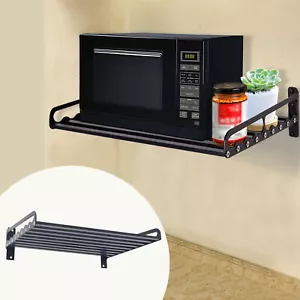 Aluminum Mikrowelle Halterung Wandregal Halter Rack Microwellen Küchen Schwarz - Bild 1 von 16