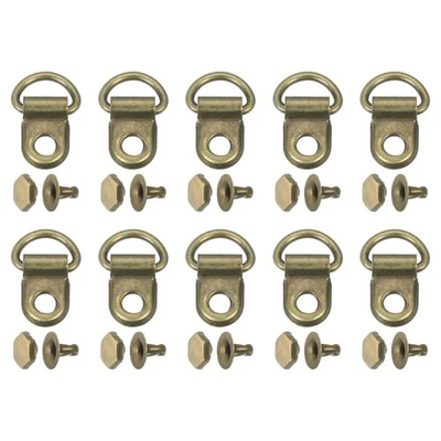 UXCELL 20 Sets Schnürösen-Haken für Schuhe, 9x14mm Bronze, D-Ringe mit Nieten