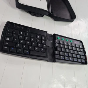 Retro Belkin Wireless Foldable Keyboard f8e464 Pda Ir Infrared Palm Os With Case - Picture 1 of 24