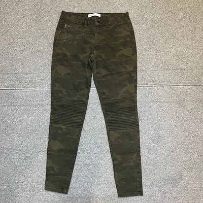 Zara Basic Jeans Camo Z1975 Women's Size 6 Green Skinny Low Rise Stretch Denim - Image 1 of 4