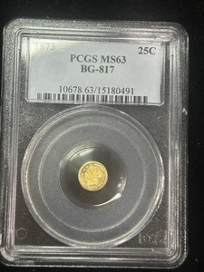 SASA 1873 California Gold 25c Pcgs Ms63 Bg 873 - Bild 1 von 5