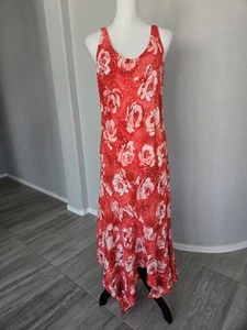 Vintage Jams World Floral Maxi Slip Asymmetrical Hem Dress Sz XL (Runs Smaller) - Picture 1 of 12